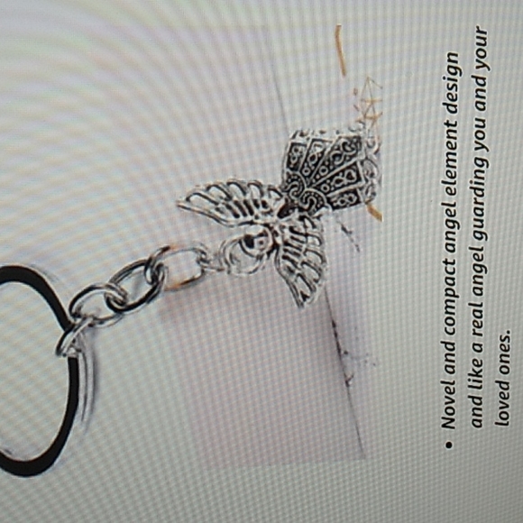 Phaeton Silver Tone Guardian Angel Charm Keychain 1 x 3 1/4 inch total w keyring - Picture 3 of 9